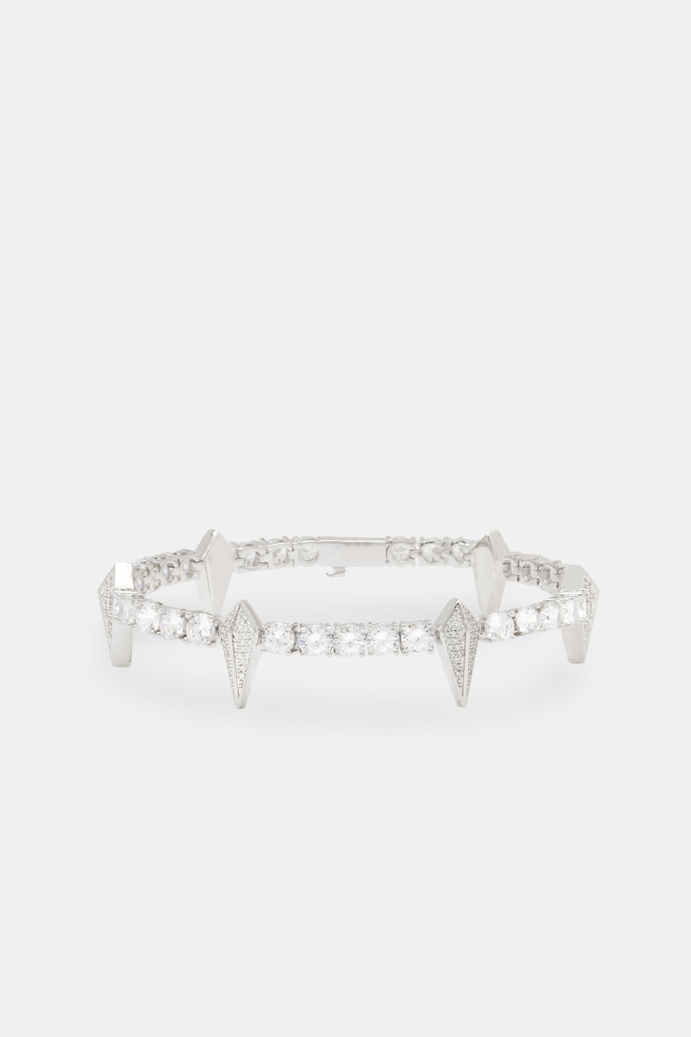 5 mm Iced Pave Spike Tennisarmband – Weißgold